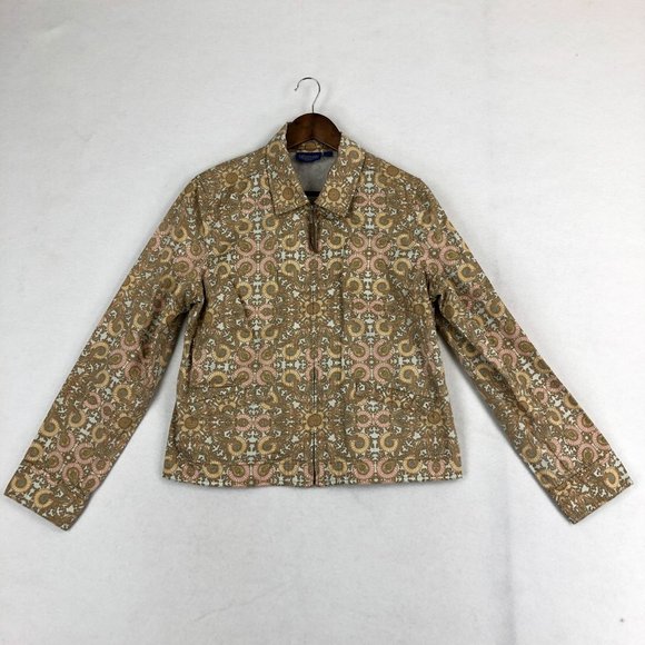 Pendleton Women's Large Multi-Color Printed 100% Cotton Collared Shirt Jacket - Picture 1 of 10